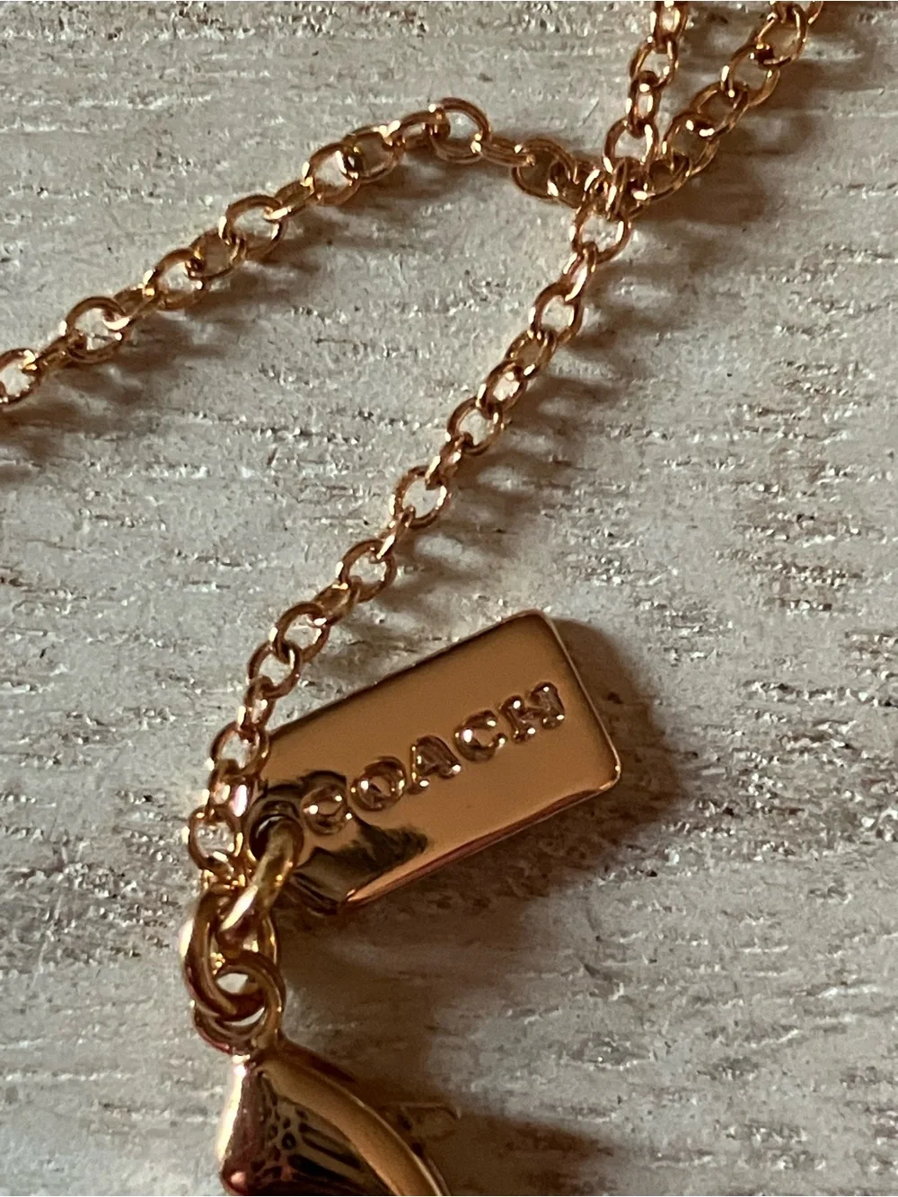 🌸Coach Rose Gold Signature Crystal Necklace